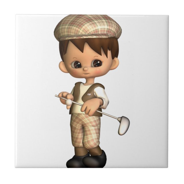 Golfer Caricature Tile (Front)