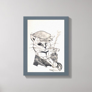 Golfer Cat, Louis Wain Canvas Print