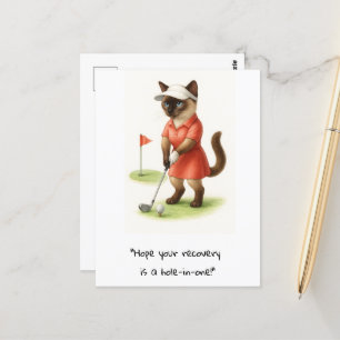 Golfer Cat lovers get well soon speedy recovery Postcard
