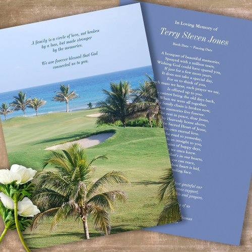 Golfer Celebration of Life Funeral Thank You Card
