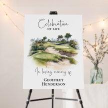 Golfer Celebration of Life Memorial Welcome Sign