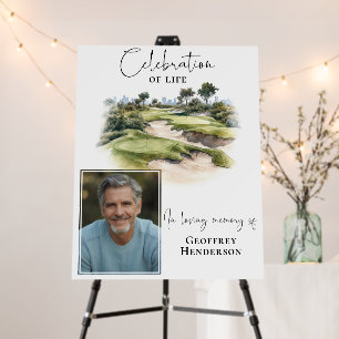 Golfer Celebration of Life Memorial Welcome Sign