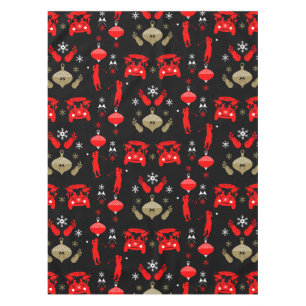 Golfer Christmas Holiday Tablecloth