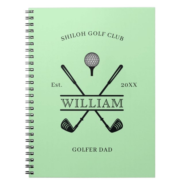 Golfer Cross Club Progress Log Notebook (Front)