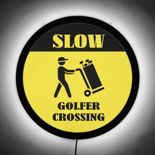 Golfer Crossing LED Sign
