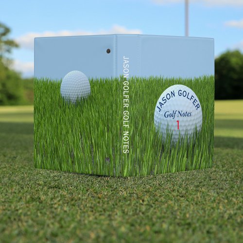 Golfer Custom Golf Notes Personalized Mini Binder