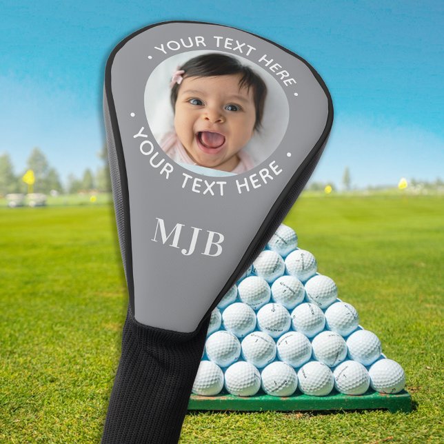 Golfer Custom Photo Personalized Monogram Driver Golf Head Cover (Creator Uploaded)