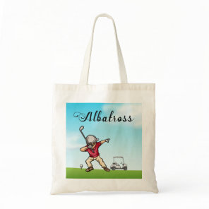Golfer dabbing on golf course ALBATROSS Tote Bag