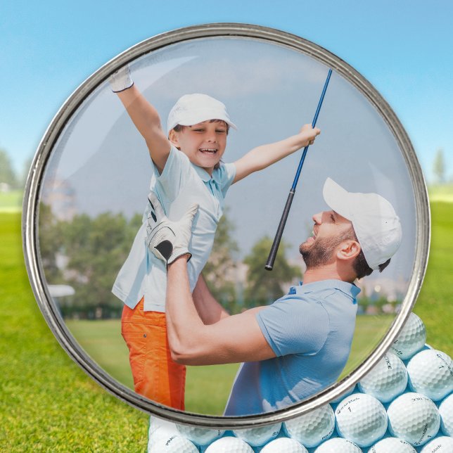 Golfer Dad Father Daughter Personalized Photo Golf Ball Marker (Creator Uploaded)