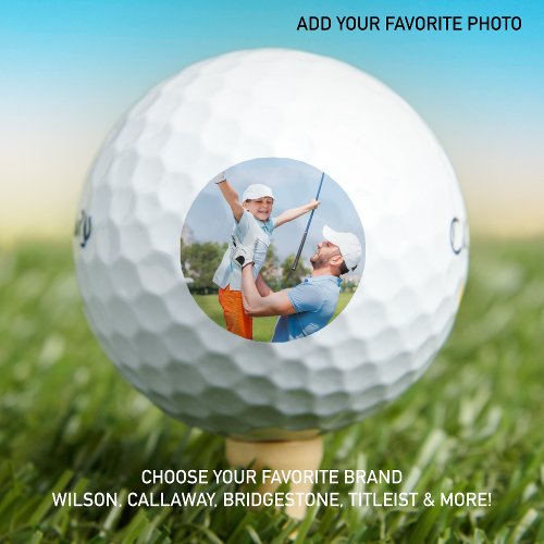 Golfer Dad Father Daughter Personalized Photo Golf Balls