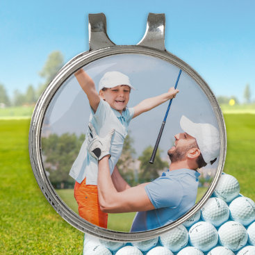 Golfer Dad Father Daughter Personalized Photo Golf Golf Hat Clip