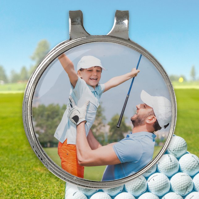 Golfer Dad Father Daughter Personalized Photo Golf Hat Clip (Creator Uploaded)