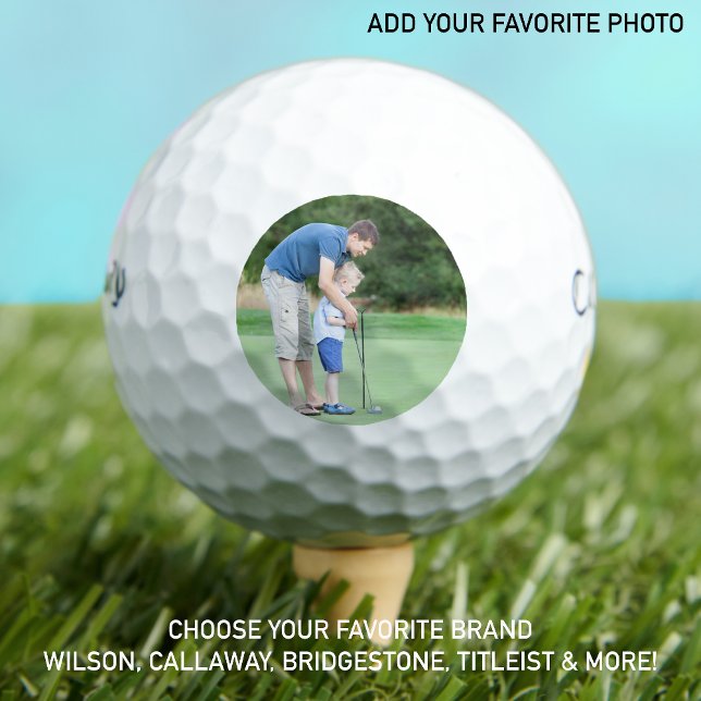 Golfer Dad Father Son Custom Photo Keepsake Golf Balls (Creator Uploaded)