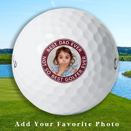 Golfer Dad Funny Personalized Photo Golf Balls