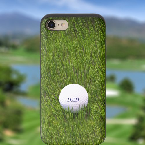 Golfer Dad Golf Ball in the Rough Modern Green iPhone 87 Slider Case