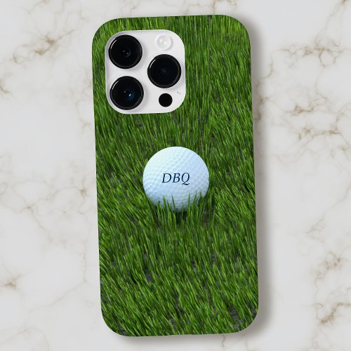 Golfer Dad Golf Ball in the Rough Monogram Green Case_Mate iPhone 14 Pro Case
