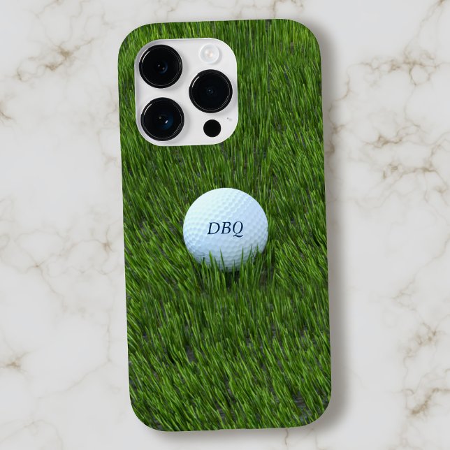 Golfer Dad Golf Ball in the Rough Monogram Green Case-Mate iPhone Case (Creator Uploaded)