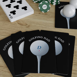 Golfer Dad Teeing Off Monogram Poker Cards