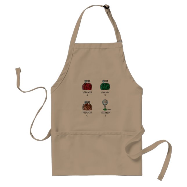 Golfer Dad Vitamins For Health Adult Apron (Front)