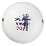 Golfer Driving Hard at 70 Golf Balls