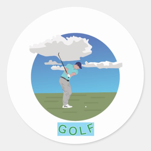 Golfer during a match classic round sticker