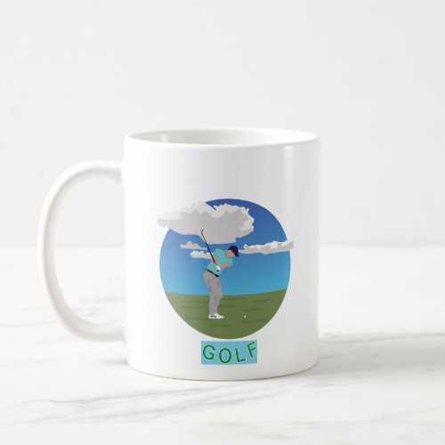 Golfer during a match coffee mug