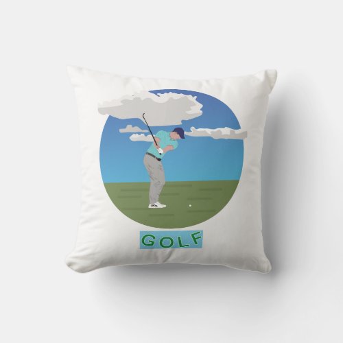 Golfer during a match throw pillow