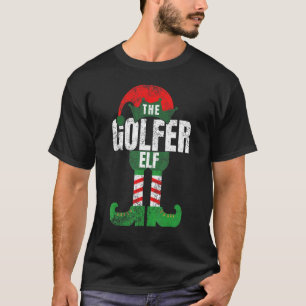 Golfer Elf Christmas Golf Plalyer Family Matching T-Shirt