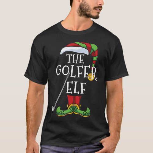Golfer Elf Golf Family Matching Christmas Group Fu T_Shirt