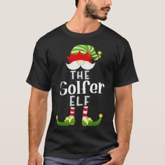 Golfer Elf Group Christmas Funny Pajama Party T-Shirt