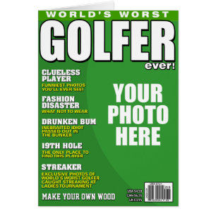 Golfer Fake Magazine Cover Cards