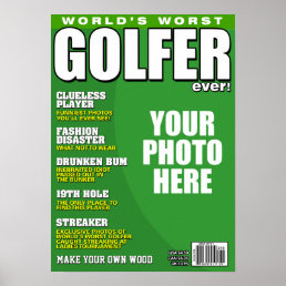 Golfer Fake Magazine Cover Poster