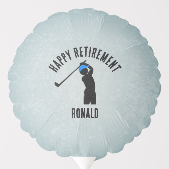 Golfer Figure Retirement / Men's Birthday his name Balloon (Front)
