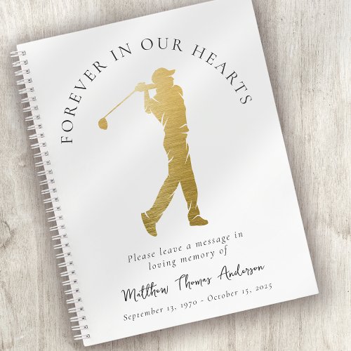 Golfer Forever in Our Hearts Funeral Guest Book