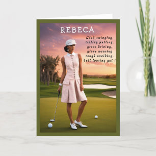 Golfer Funny Birthday cute Golf joke Letterpress Thank You Card