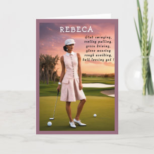 Golfer Funny Birthday cute Golf joke Thank You Card