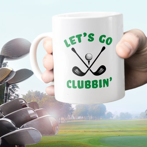 Golfer Funny Golf Club Modern Sports Black Green Giant Coffee Mug