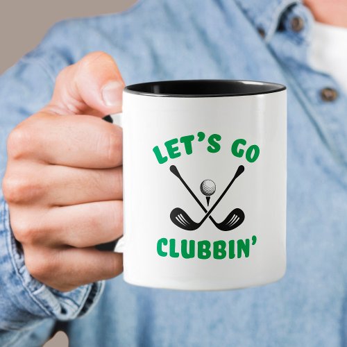 Golfer Funny Golf Club Modern Sports Black Green Mug