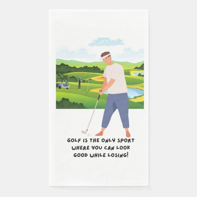Golfer funny saying about golfer paper guest towels (Front)
