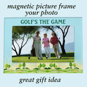 Golfer Gal Golf Course Personalized Message Magnetic Frame