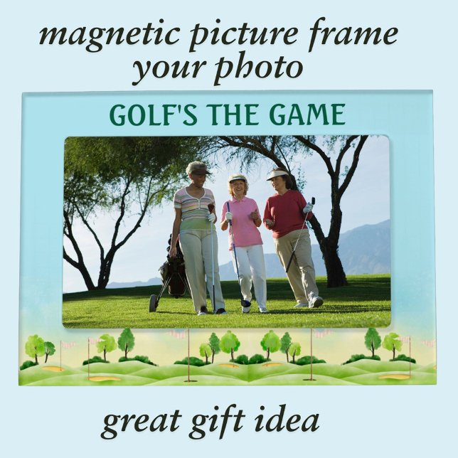 Golfer Gal Golf Course Personalized Message Magnetic Frame (Creator Uploaded)