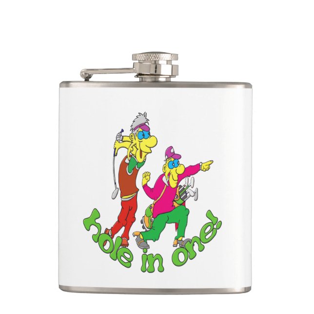 Golfer getting a Hole in one Flask (Front)