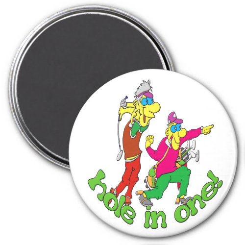 Golfer getting a Hole in one Magnet