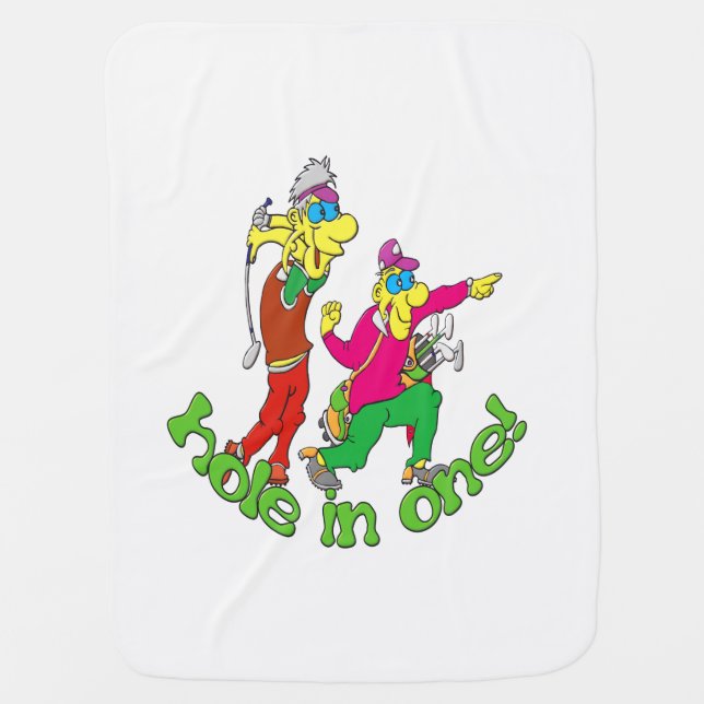 Golfer getting a Hole in one Stroller Blanket (Front)