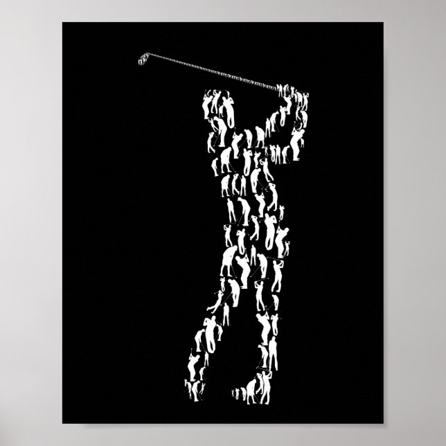 golfer gift golf swing iron tee poster (Front)