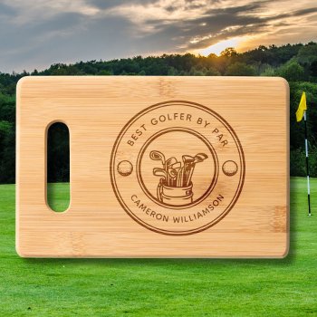 Golfer Gift  Personalized Name  Saying  Text Cutting Board by colorfulgalshop at Zazzle
