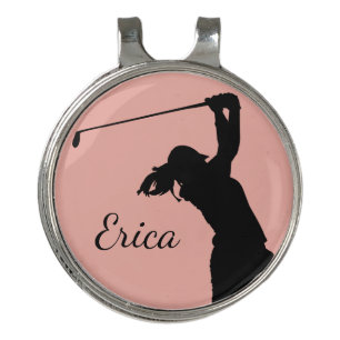 Golfer Girl Golfing Personalized Golf  Hat Clip