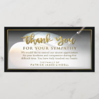 Golfer Golden Thank You For Your Sympathy Card