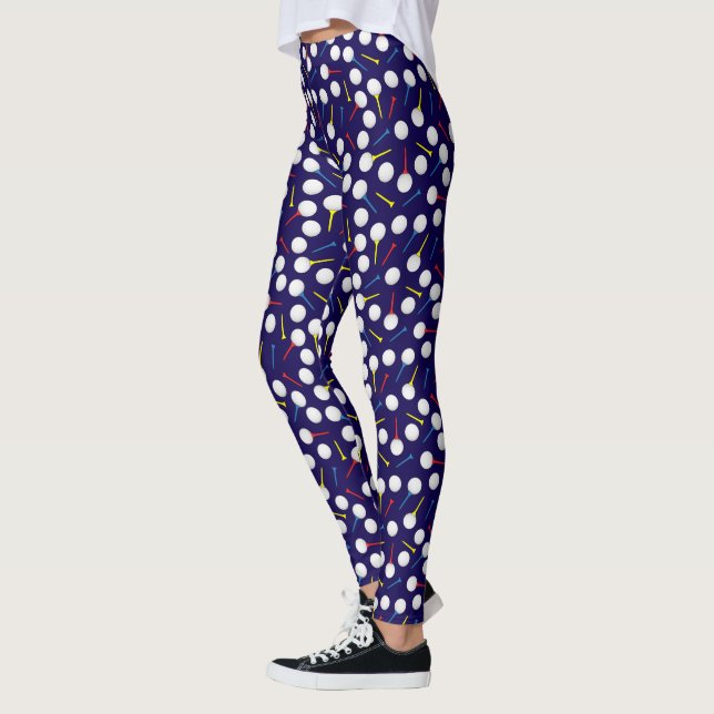 Golfer Golf Balls and Tees Pattern Leggings (Left)