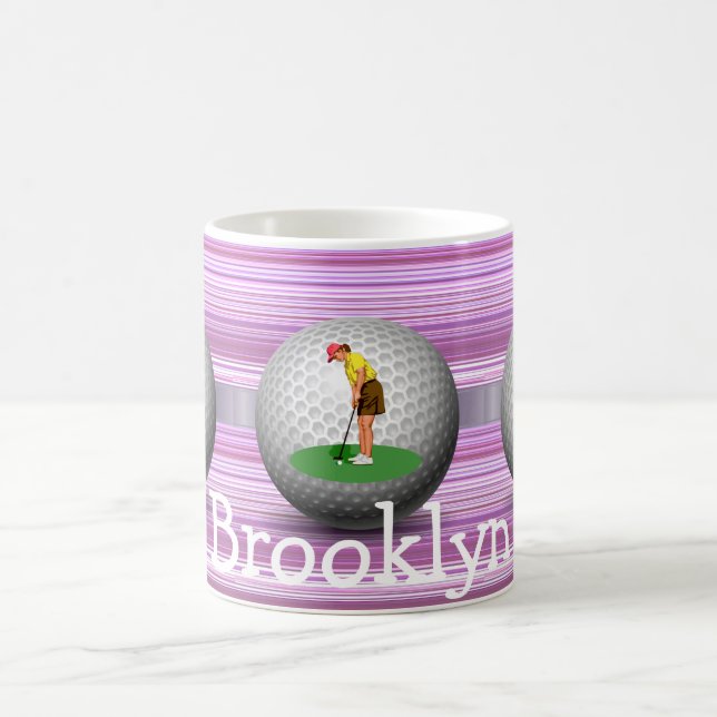 Golfer Golf Balls Stripe Mug (Center)